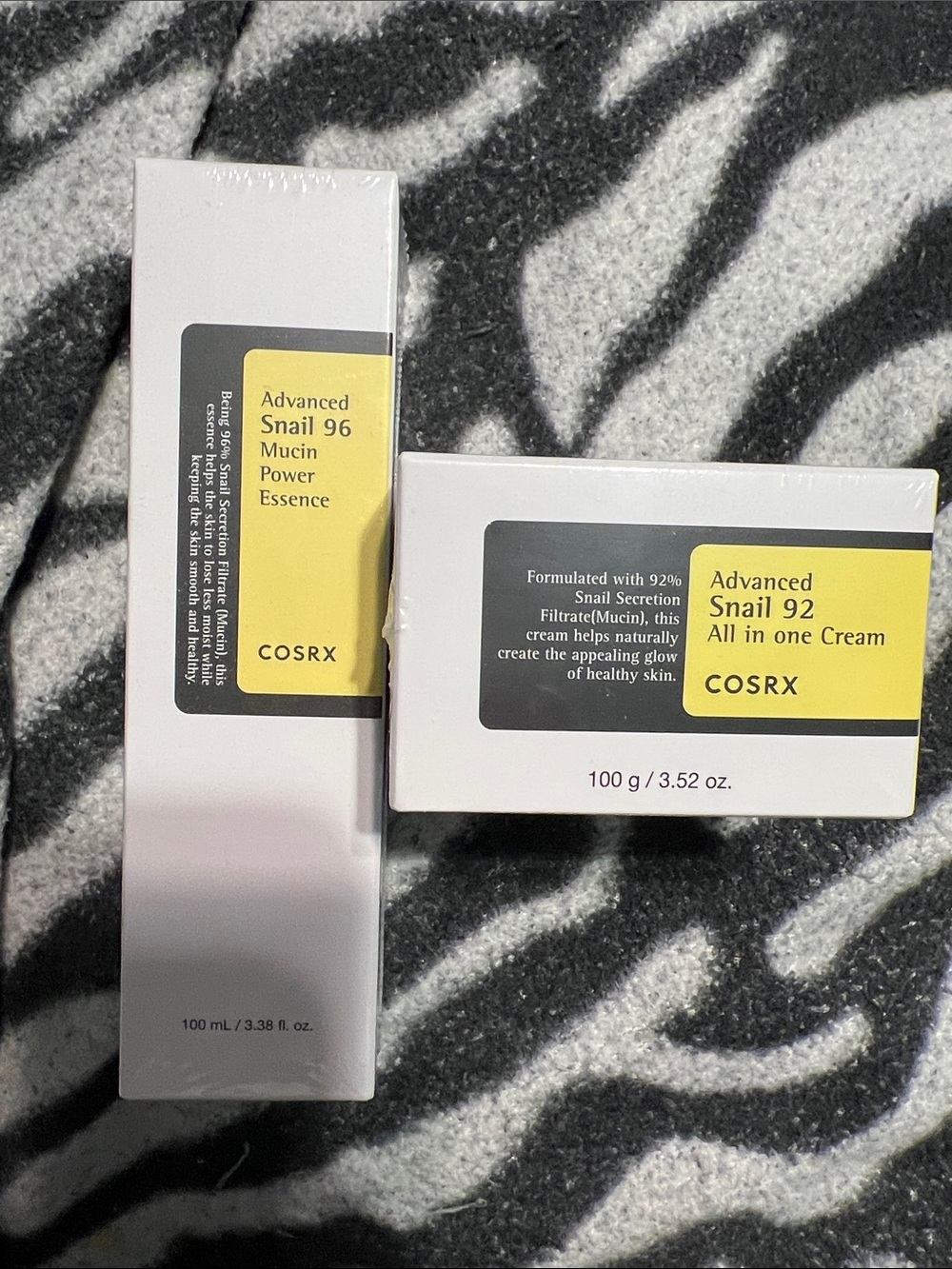 COS Yellow-Accented Advanced Snail 92 All In One Cream & Snail 96 Essence